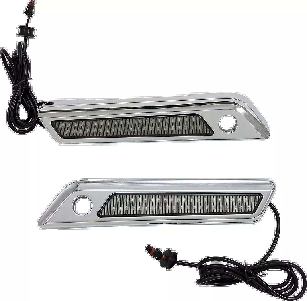 Custom Dynamics Chrome Smoke LED Saddlebag Hinge Lights 2014-2023 Harley Touring