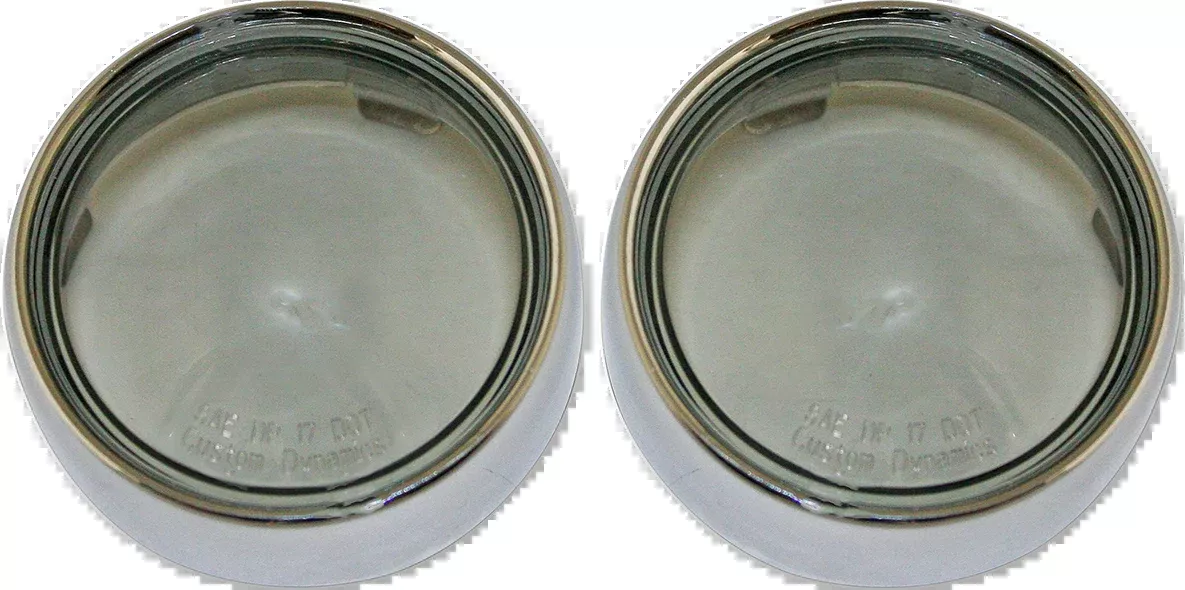 Custom Dynamics Chrome Smoke Lens Bullet Turn Signal Bezels 2000-2021 Harley