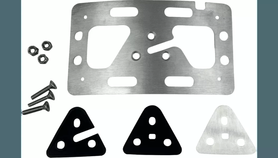 Custom Dynamics Curved Ultra-Lite Low Profile License Plate Mount for Harley Davidson Models (with the standard 3-bolt mounted license plate)