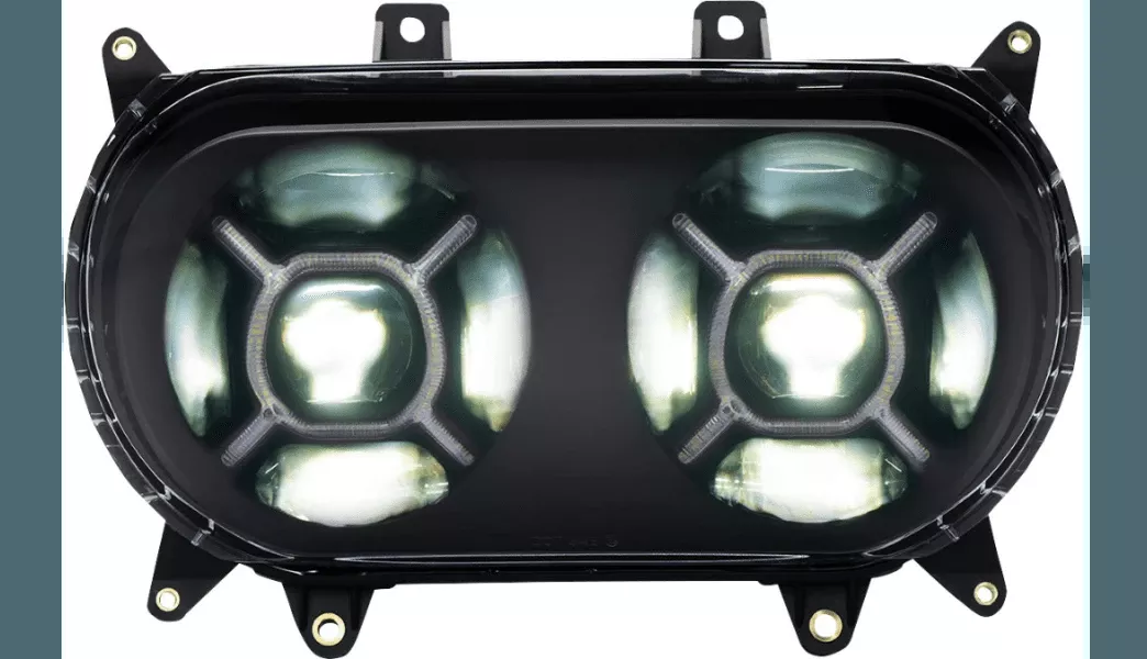 Custom Dynamics Double-X LED Headlight for ’15-Up Harley Davidson Road Glide Models – Black