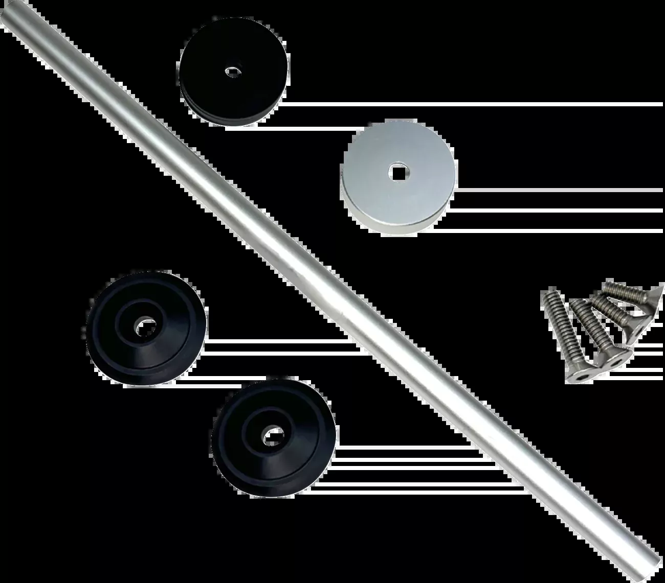 Custom Dynamics Front Axle Cover Kit – Black – M8 – CD-AC-B