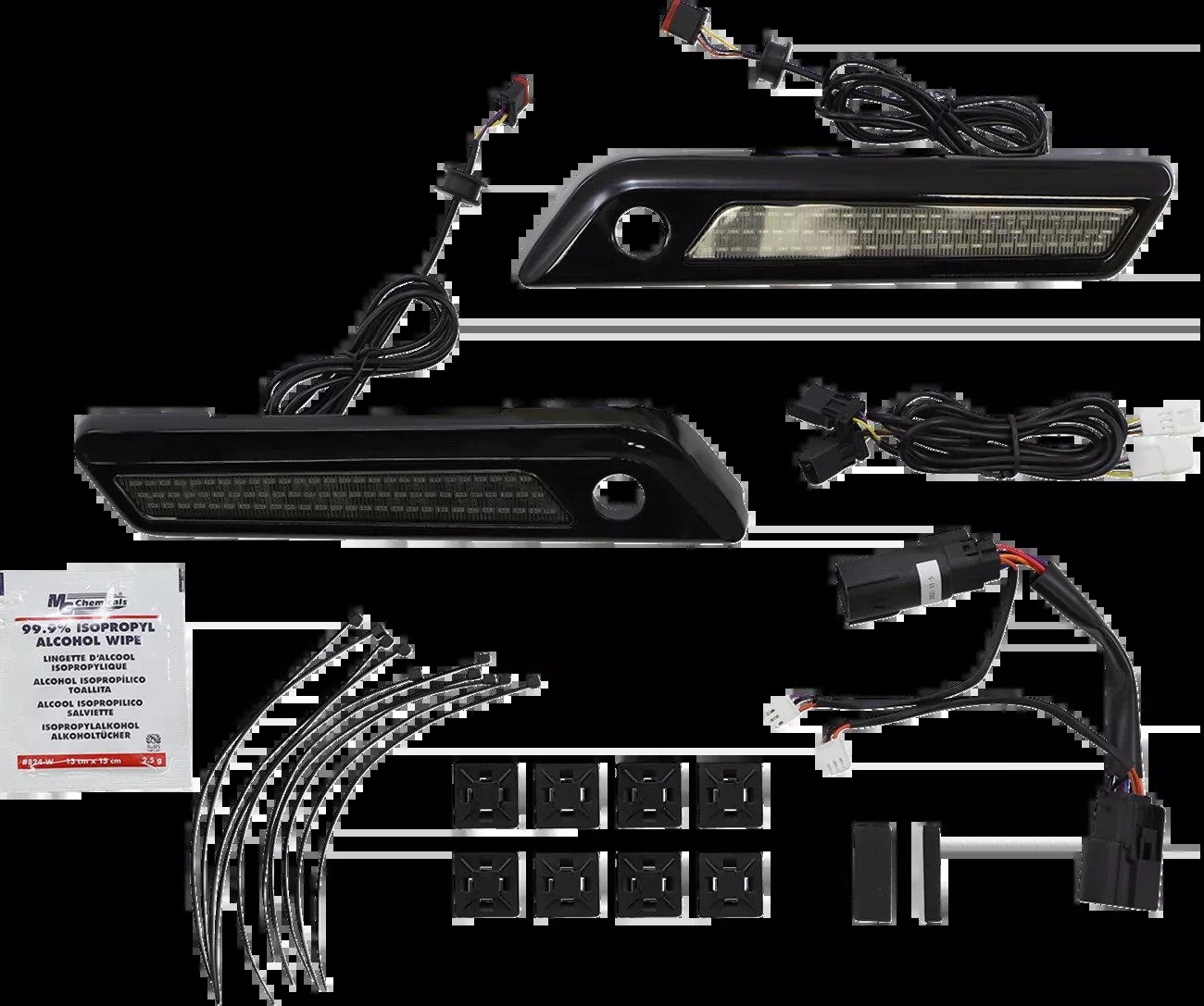 Custom Dynamics LED Black Saddlebag Latch Lights fits 2014-2023 Harley Touring