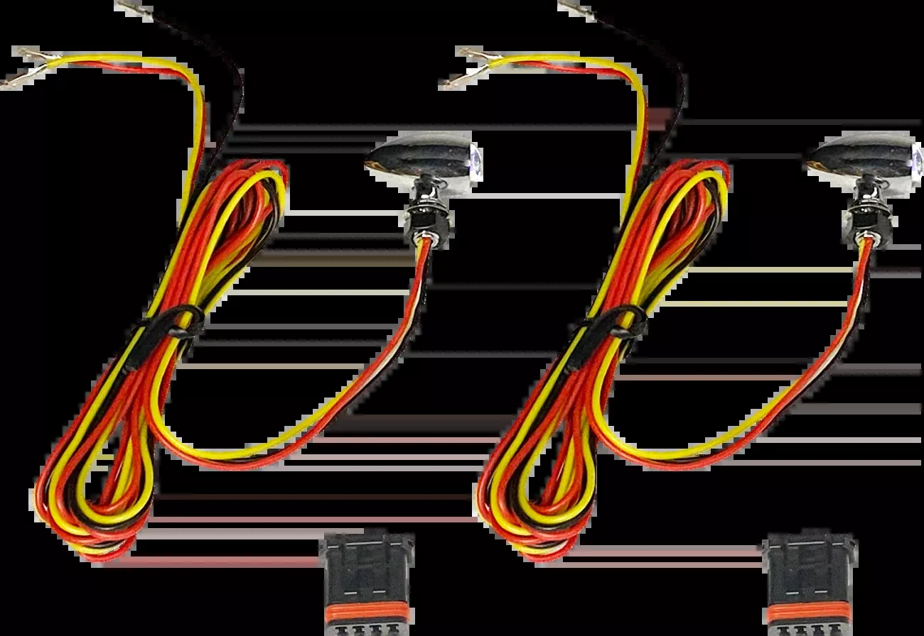 Custom Dynamics Micro Bullet Turn Signals - LED - Amber/Red- Chrome - CD-MICRO-AR2-C