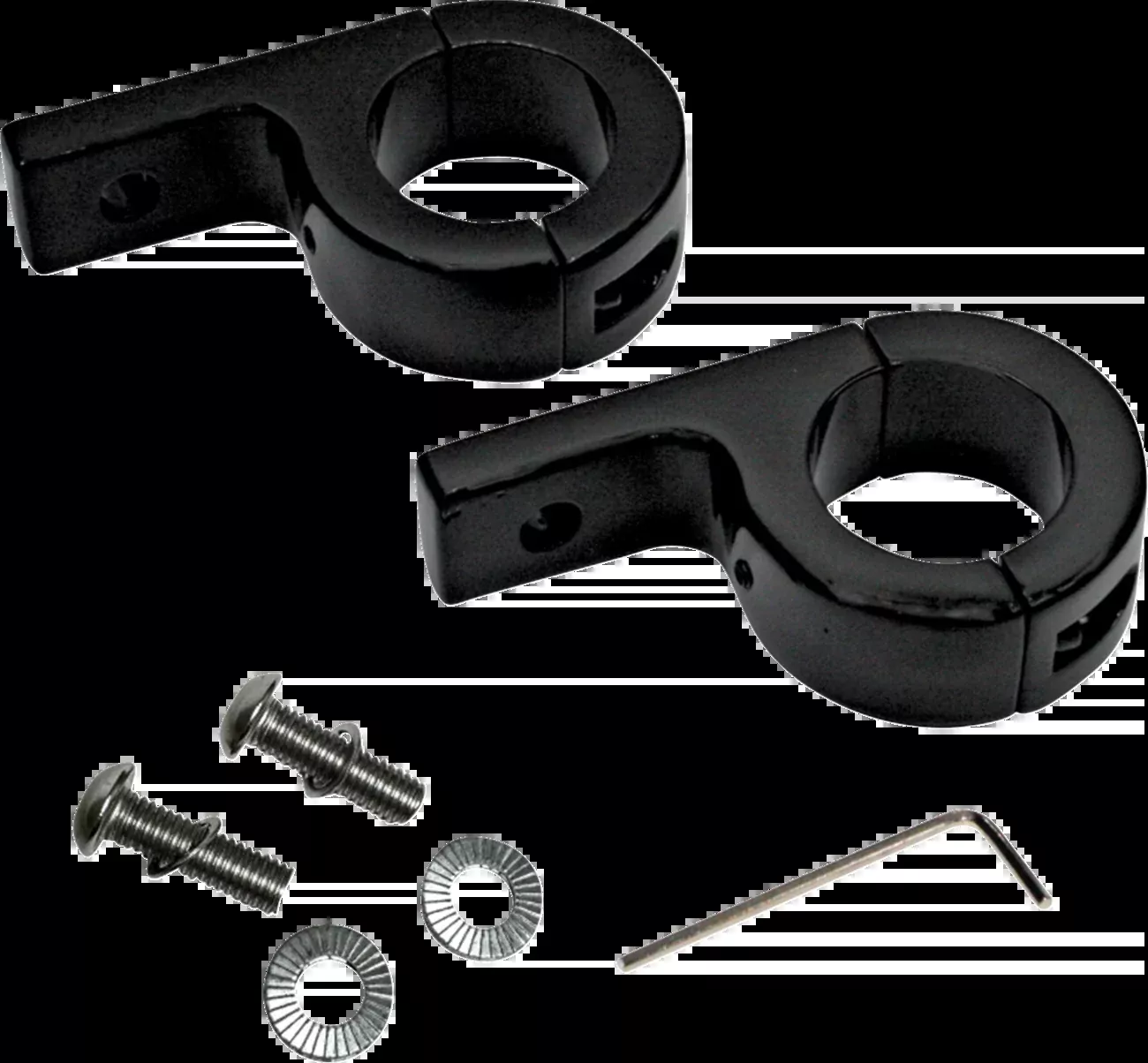 Custom Dynamics P-Clamp Mounts – Fog Light – Gloss Black – Harley-Davidson – CD-125-B