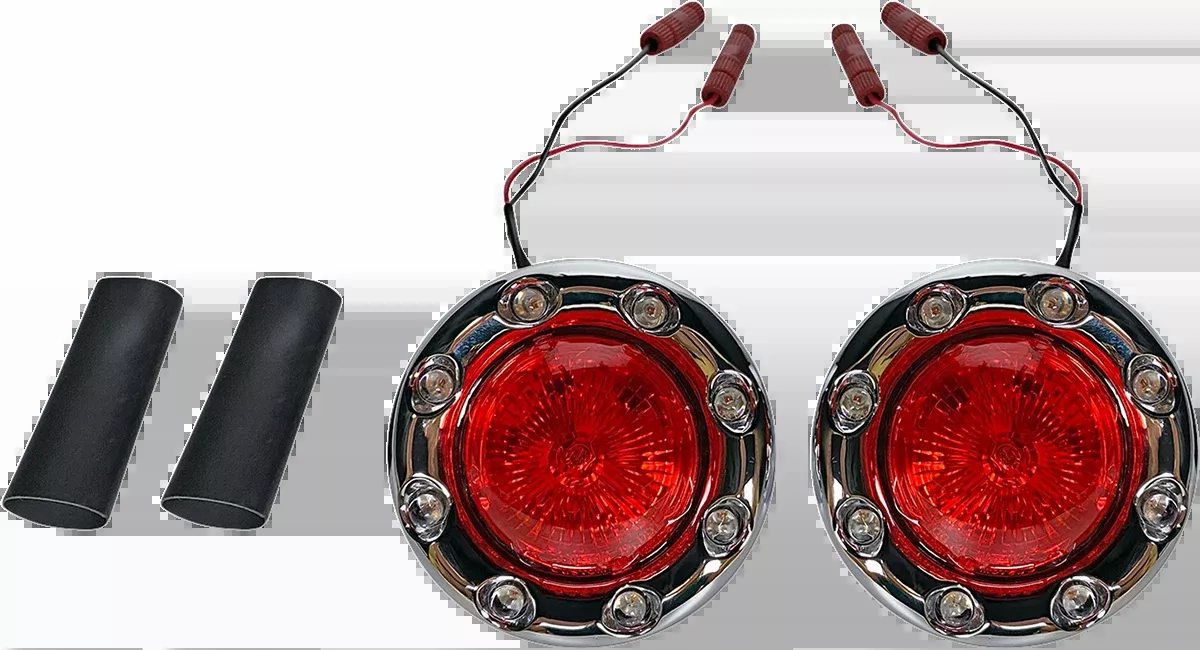 Custom Dynamics ProBEAM Chrome Red LED Bullet Ringz Turn Signals 2014-23 Indian