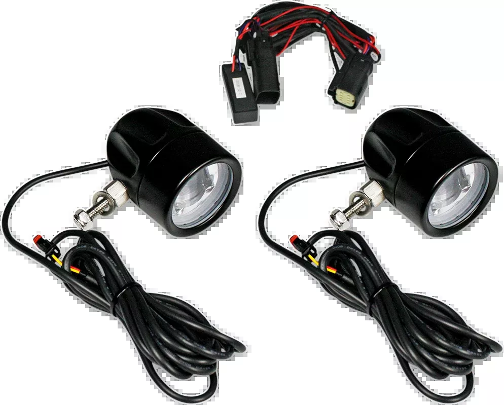 Custom Dynamics ProBEAM LED Black Front Fog Light Kit 2010-13 Harley Touring CVO