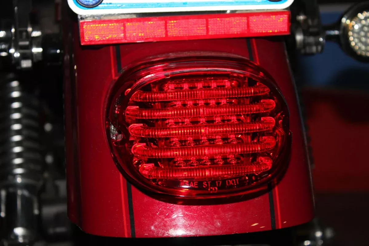 Custom Dynamics Probeam Red LED & Lens Rear laydown Taillight for Harley