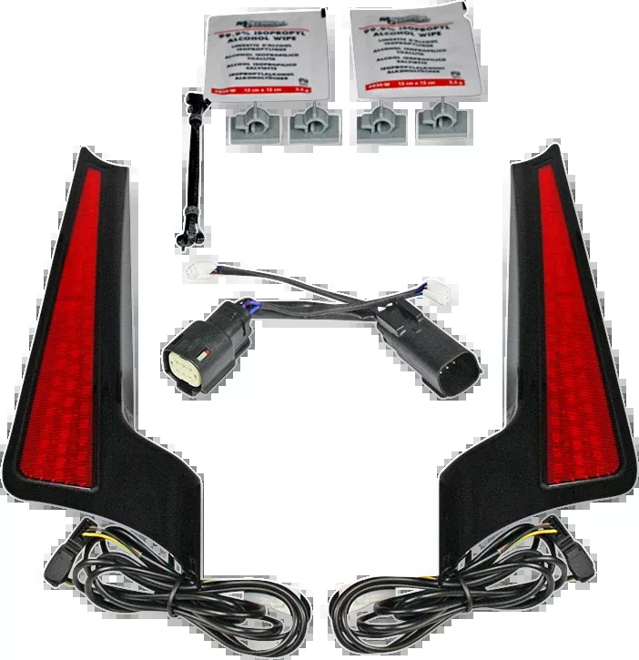 Custom Dynamics Red Lens LED Fascia Panel Lights 2014-2024 Harley Touring Models