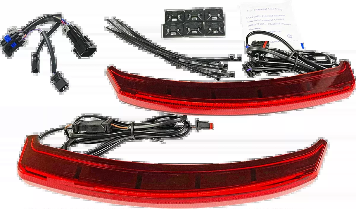 Custom Dynamics Red Lens LED Saddlebag Lid Lights 2019-2023 Indian Chieftain