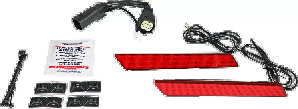 Custom Dynamics Red Saddlebag Latch Turn Signal Lights 2014-2024 Harley Touring