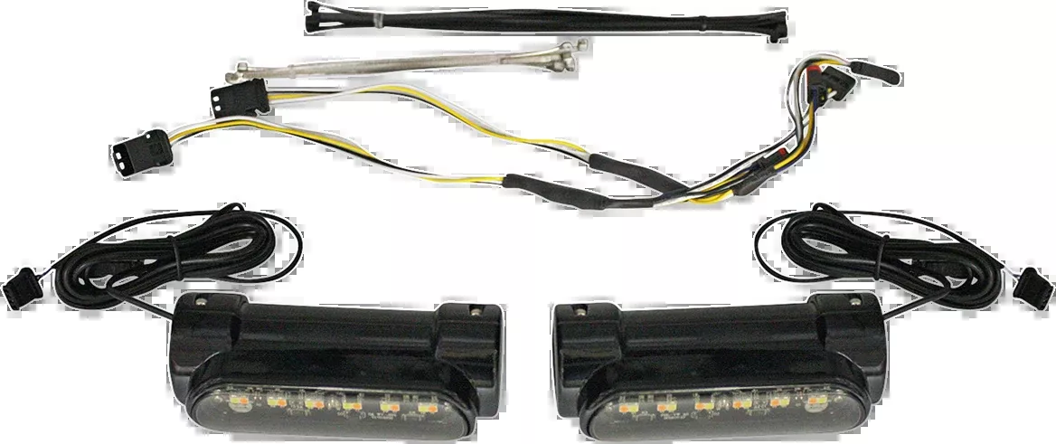 Custom Dynamics Run/Turn Black Engine Guard LED Lights 2014-2022 Harley Touring