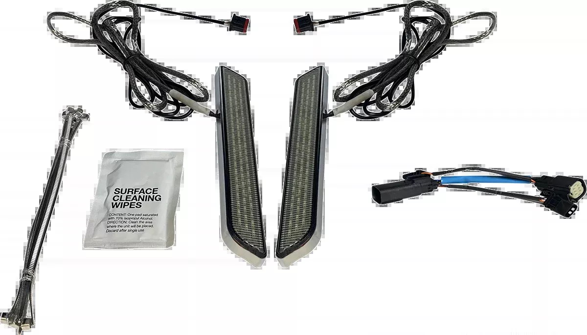Custom Dynamics Smoked Lens LED Fork Reflector Lights 10-13 Harley Touring FLHX