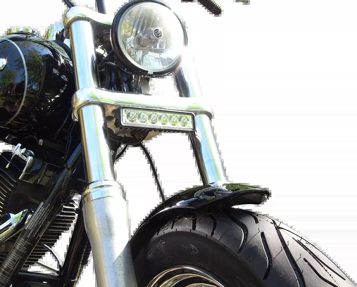Custom Dynamics White LED Driving Light Bar 2000-2017 Harley Softail Models
