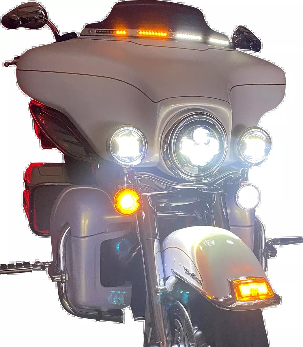 Custom Dynamics Windshield Trim – Sequential Turn Signals – Chrome – CD-WT2-SEQ-05-C