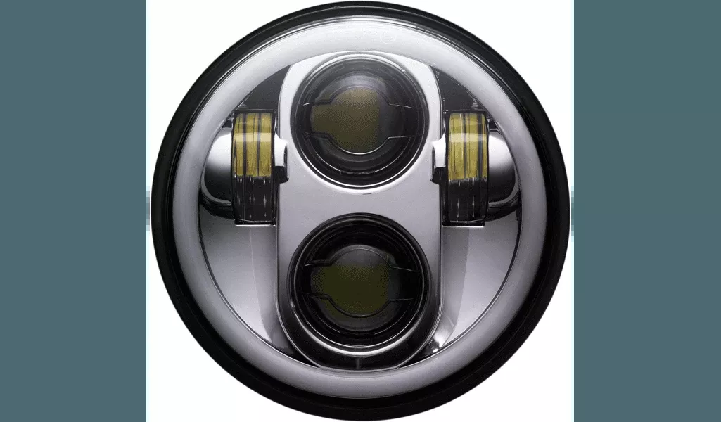 Custom Dynamics5.75” LED Halo Headlamp for Harley Davidson – Chrome