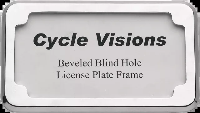 Cycle Visions Chrome 4″ x 7″ Beveled Universal Rear Flat license Plate Frame