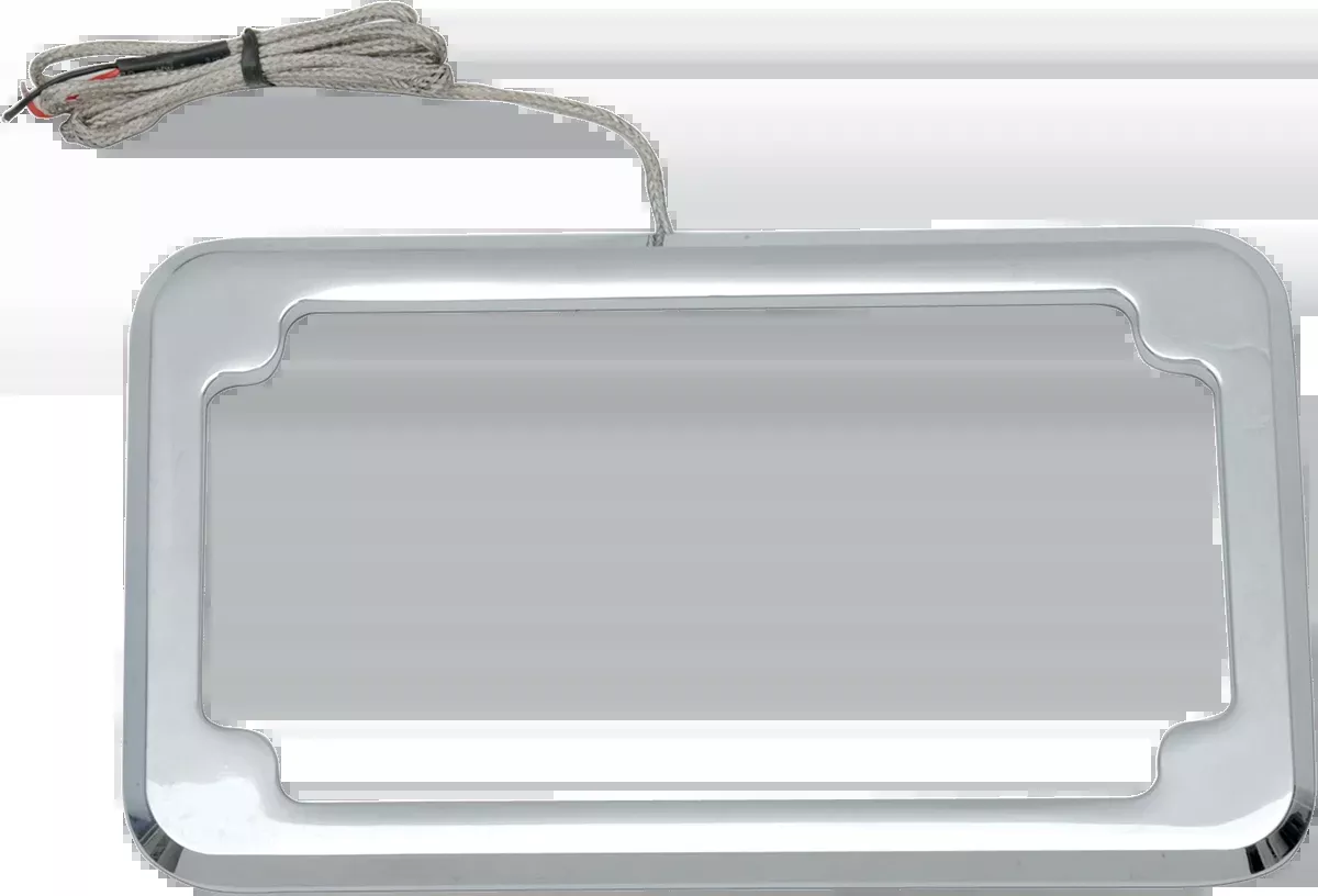 Cycle Visions Chrome Flat Rear Lighted License Plate Frame fits Harley
