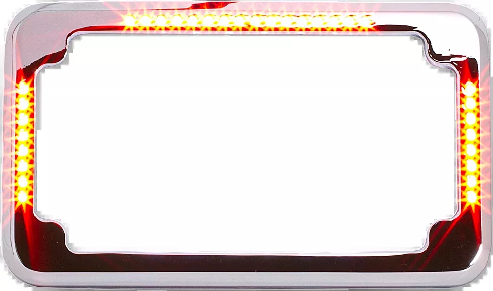 Cycle Visions Slick Signals Flat Red LED Motorcycle License Plate Frame Harley