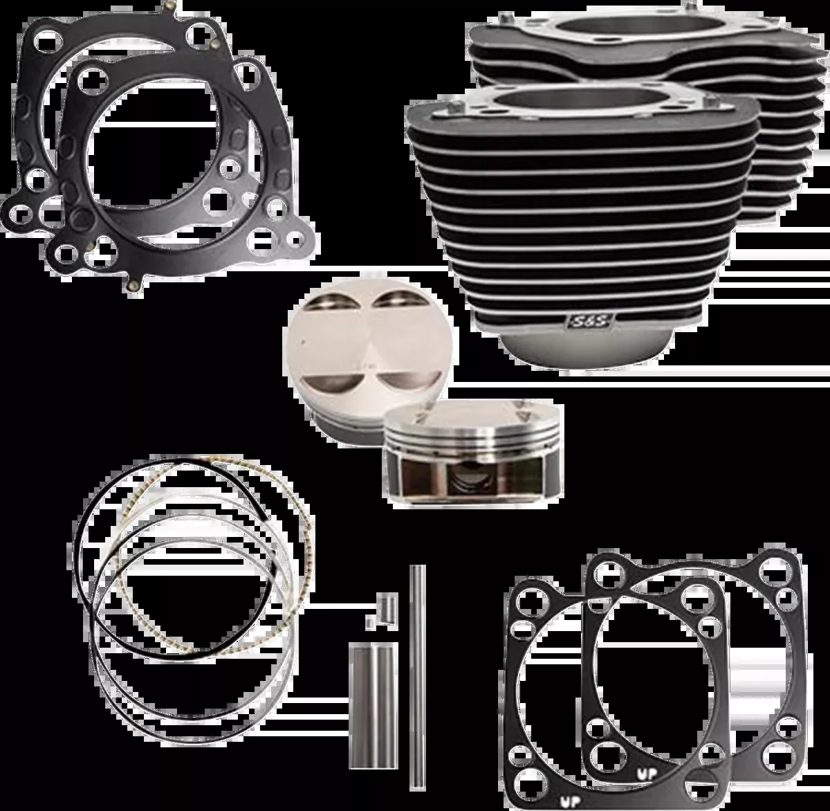 Cylinder Kit – 4.375″ Stroke – Wrinkle Black w/Highlights – M8