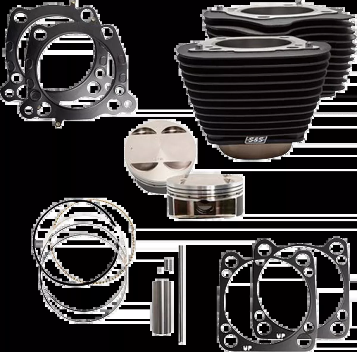 Cylinder Kit – 4.500″ Stroke – Wrinkle Black w/o Highlight – M8