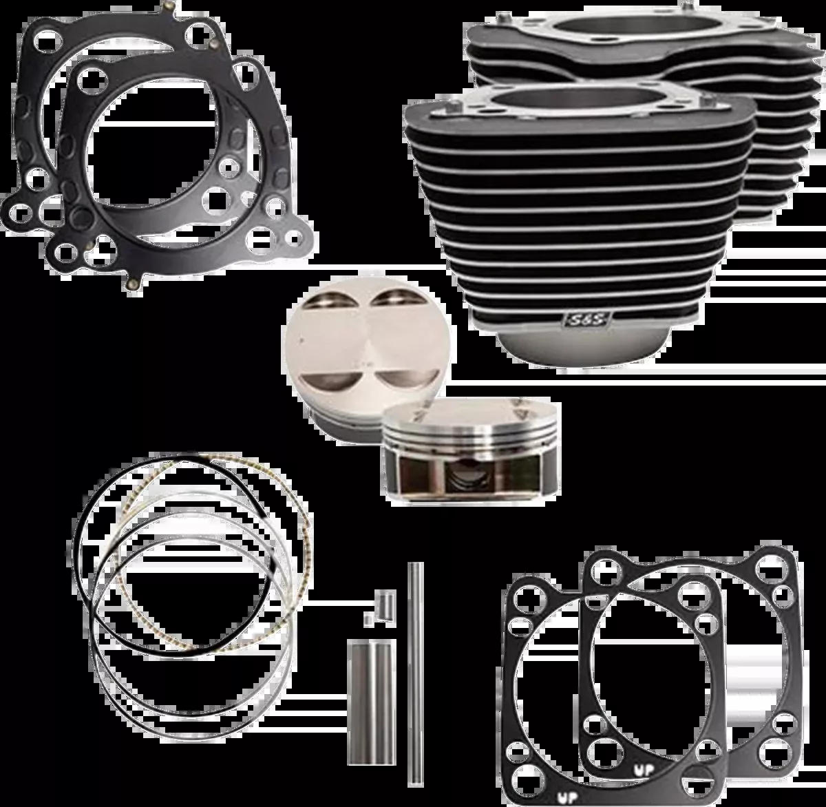 Cylinder Kit - 4.625" Stroke - Wrinkle Black w/Highlights - M8