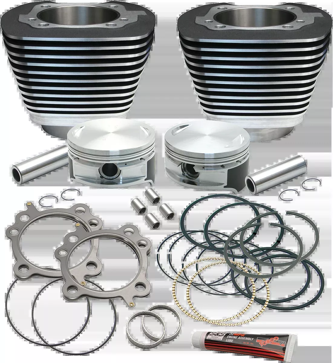 Cylinder & Piston Replacement for S&S 106″ Stroker Kit – Black