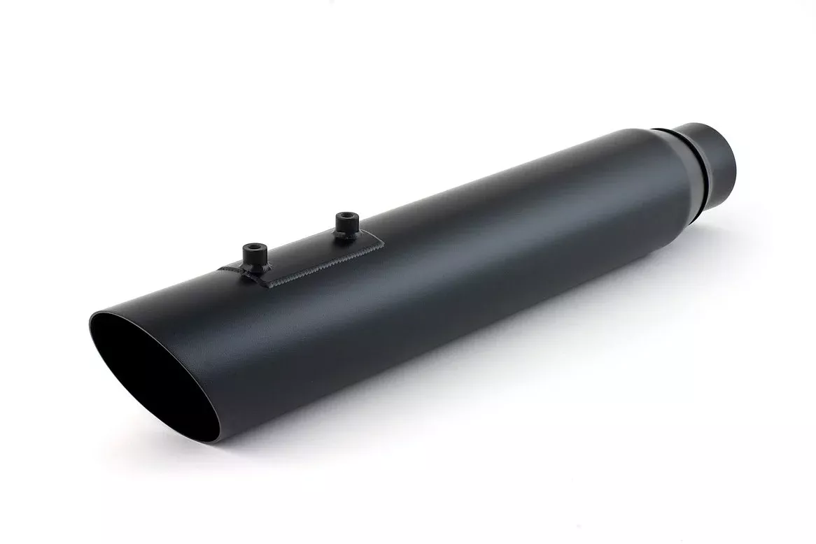 D&D Black Boss Fat Cat 2-1 Exhaust Back Cut Harley Touring 09-16 Louvered Wrapped Baffle