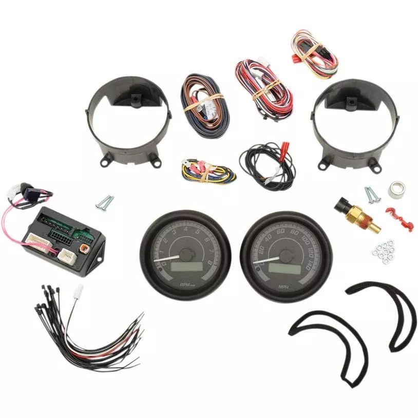 Dakota Digital MVX-8200-KG-K MVX-8K 2 Gauge Plug Black/Gray Black Bezels 96-03