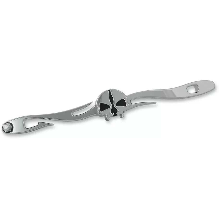 Drag 1601-0491 Chrome Split Skull Custom Shift Linkage Harley 00-17 FLST Softail