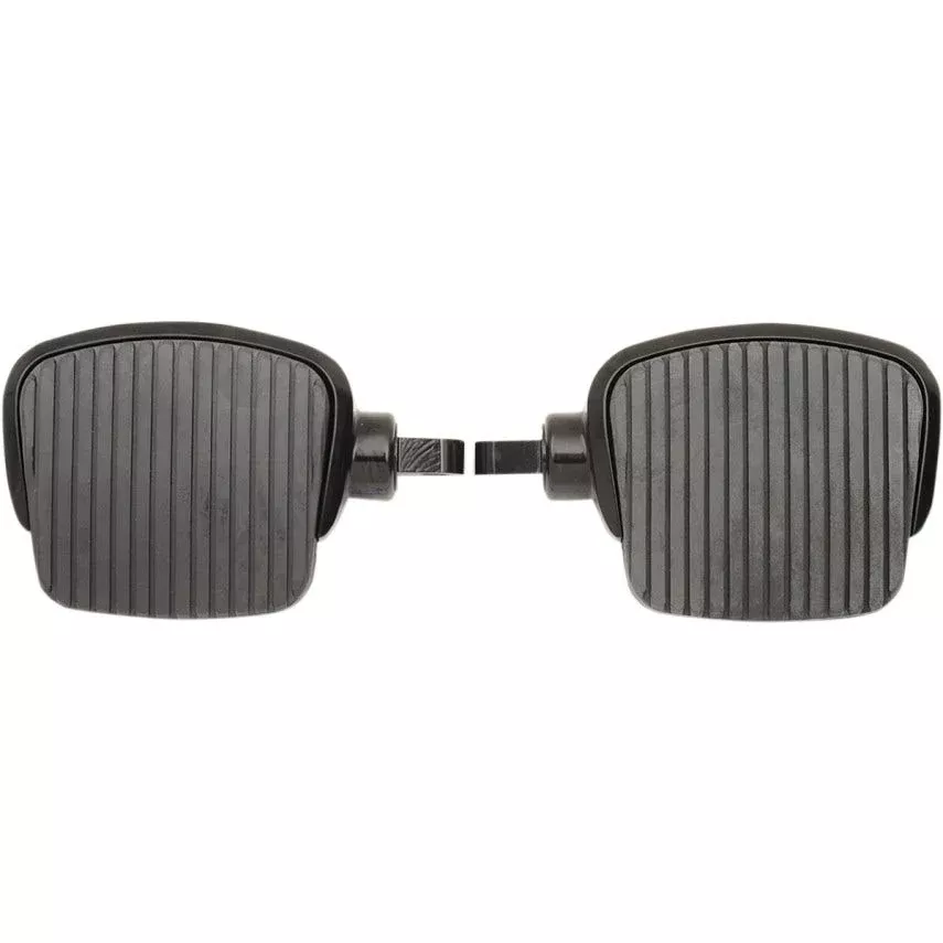 Drag Black 4" Floorboards Rubber Pads w/ Male Peg Mounts for Harley or Metric