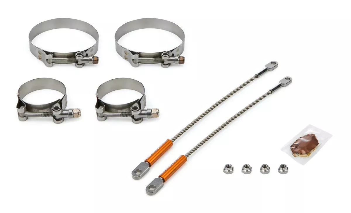 Drag Race Solutions 10in Premium Tether Set 2.250 Pri / 4.000 Clamp 0010-2250-4000