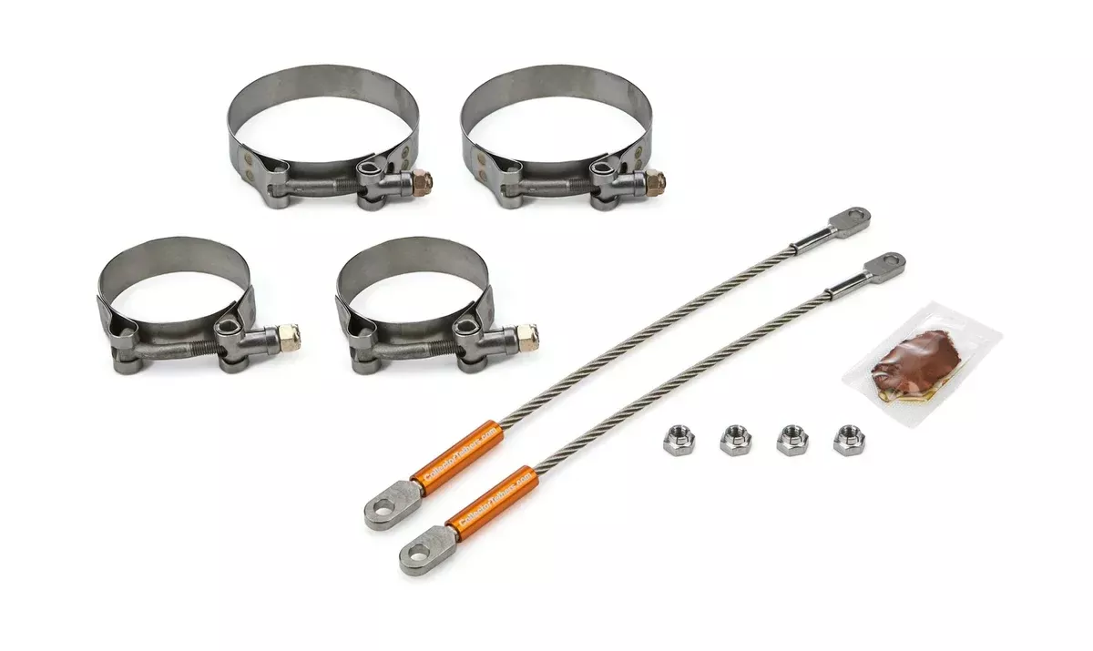 Drag Race Solutions 10in Premium Tether Set 2.375 Pri / 3.500 Clamp 0010-2375-3500