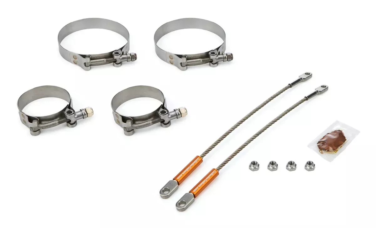 Drag Race Solutions 10in Premium Tether Set 2.375 Pri / 4.000 Clamp 0010-2375-4000