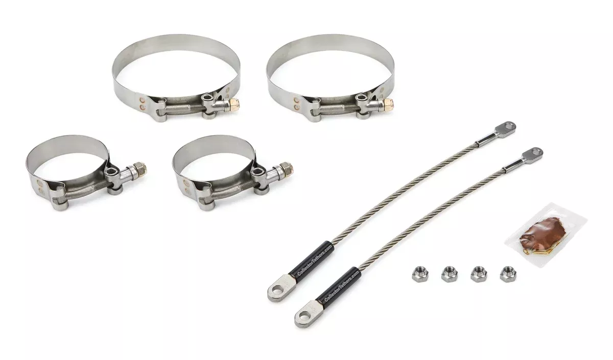 Drag Race Solutions 10in Premium Tether Set 2.375 Pri / 4.500 Clamp 0010-2375-4500