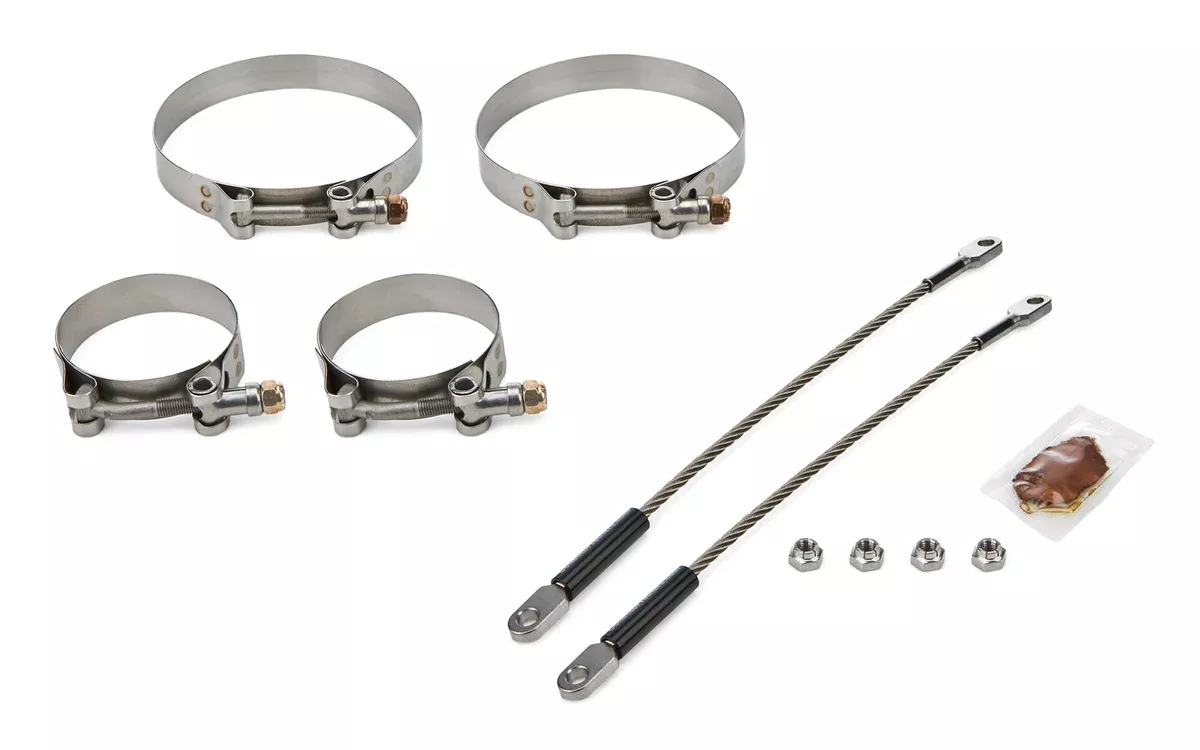 Drag Race Solutions 10in Premium Tether Set 2.500 Pri / 4.500 Clamp 0010-2500-4500