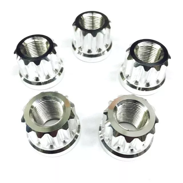 Drag Race Solutions Billet Aluminum 12pt Lug Nuts 5/8in Polished 5 pack 7505-625P