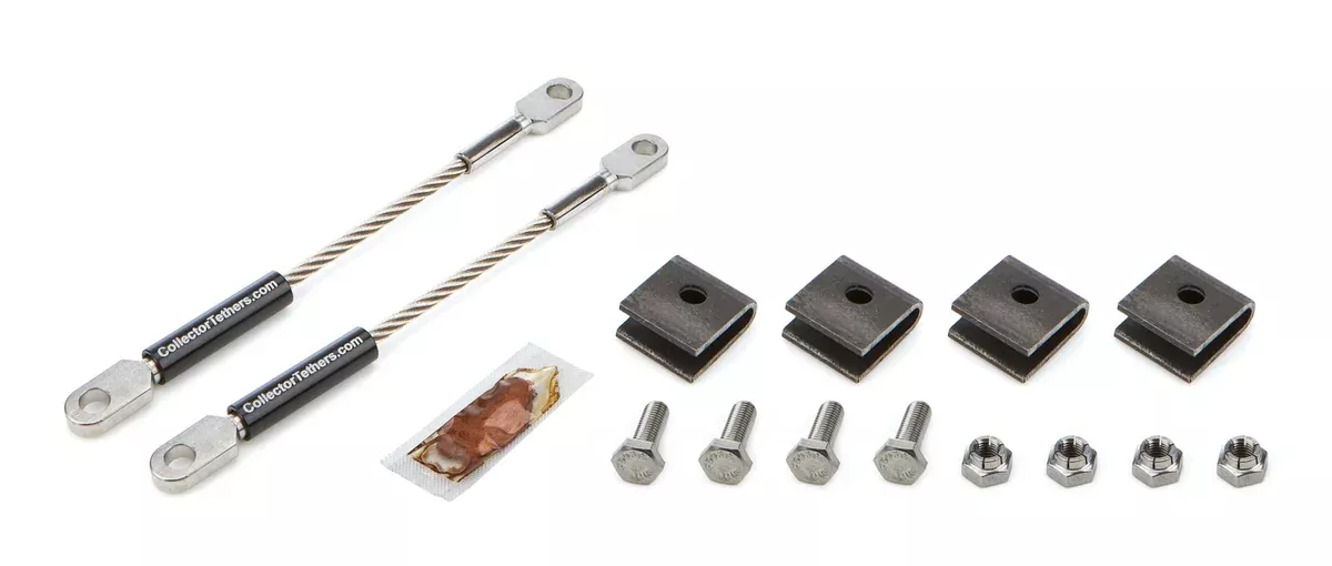 Drag Race Solutions Mild Stl Weld On Tether Kit Collector Tethers 4040-WMS-BLK
