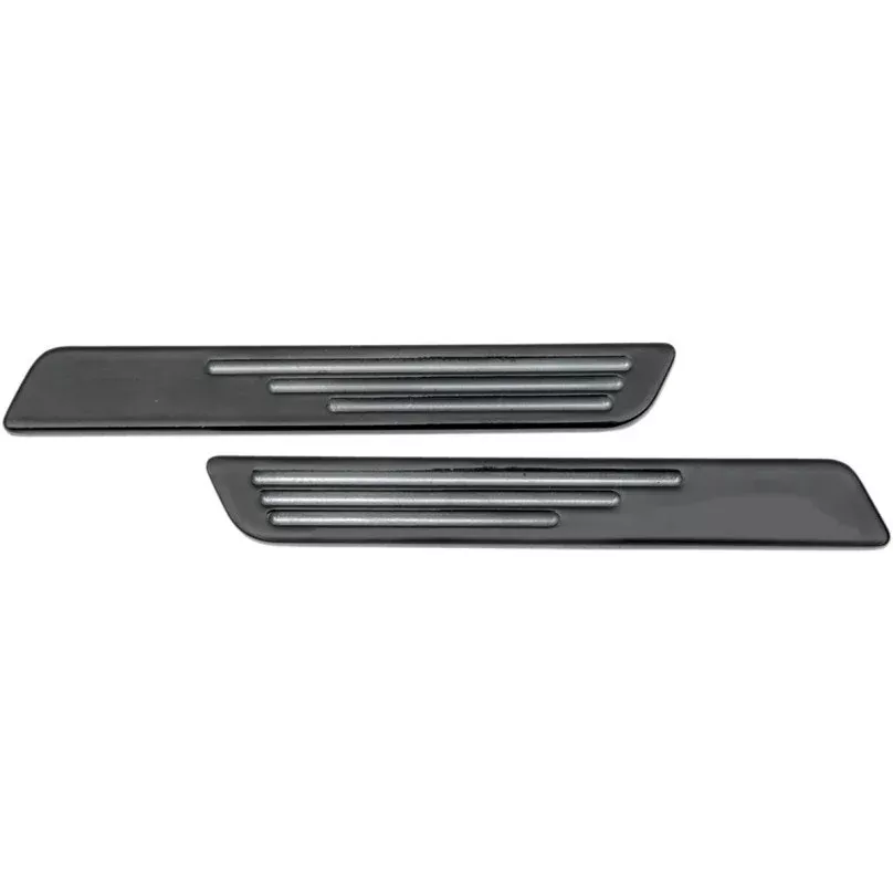 Drag Saddlebag Latch Cover Inserts Ball Milled Black For Harley FLH/T 93-13