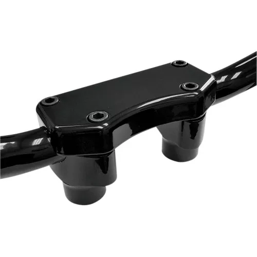Drag Specialties 1.5" Straight Handlebar Risers/Top Clamp Kit - Gloss Black