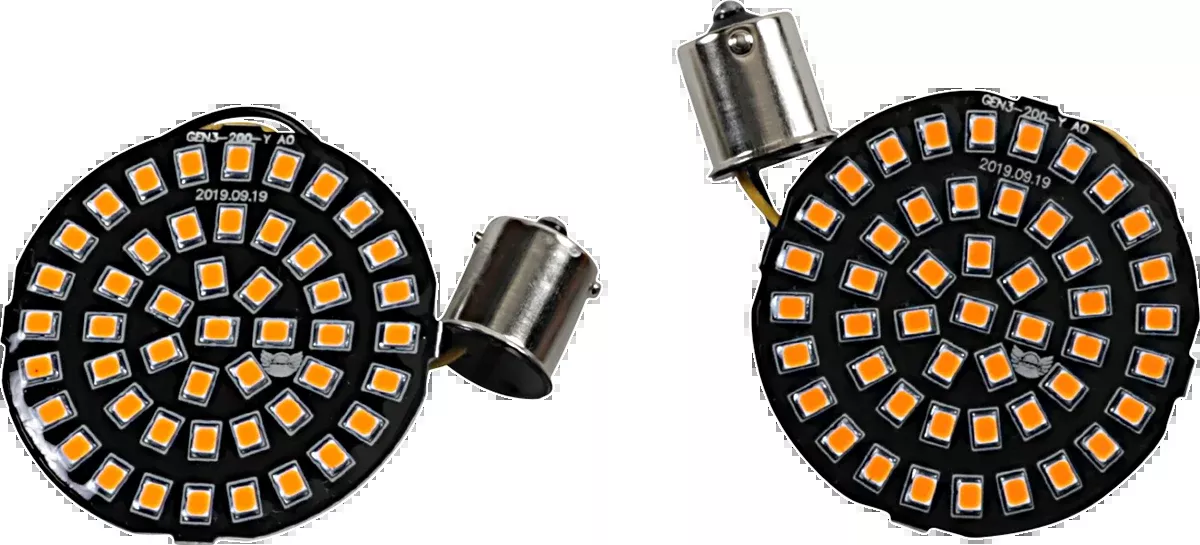 Drag Specialties 1156 Amber LED Bullet Turn Signal Inserts 00-17 Harley Touring