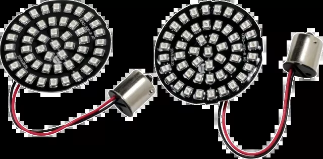 Drag Specialties 1156 Red LED Bullet Turn Signal Inserts 00-17 Harley Touring