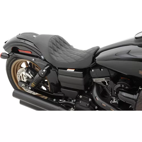 Drag Specialties 3/4" Solo Seat for 2006-2017 Harley Dyna - Diamond Stitch
