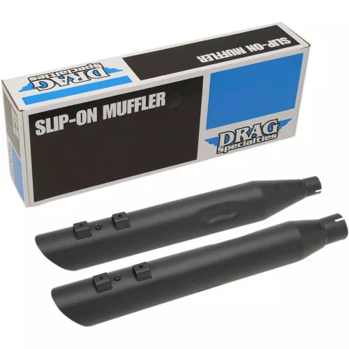 Drag Specialties 4" Slashdown Slip-On Mufflers for 2017-2022 Harley Touring - Black