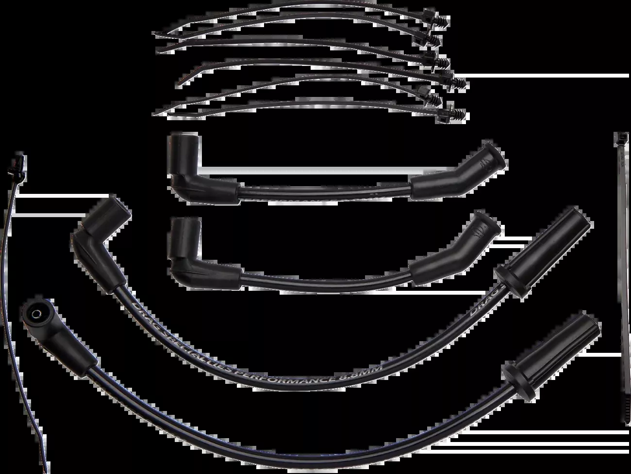 Drag Specialties 8.8mm Black Spark Plug Wire Set for 2017-2023 Harley Touring M8