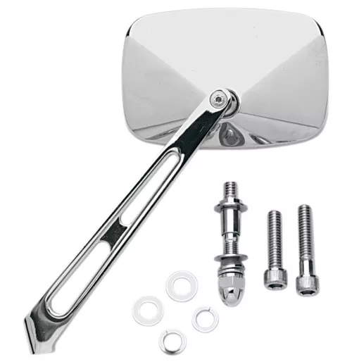 Drag Specialties Air Stem Rectangle Chrome Mirror (0640-0006)