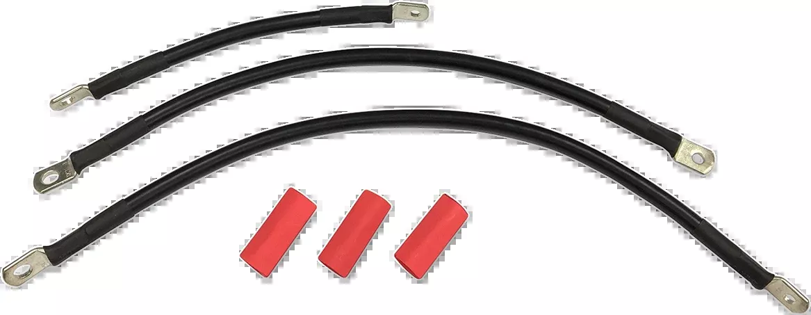 Drag Specialties Black Battery Cable Kit for 1984-1988 Harley Softail FXST FLST