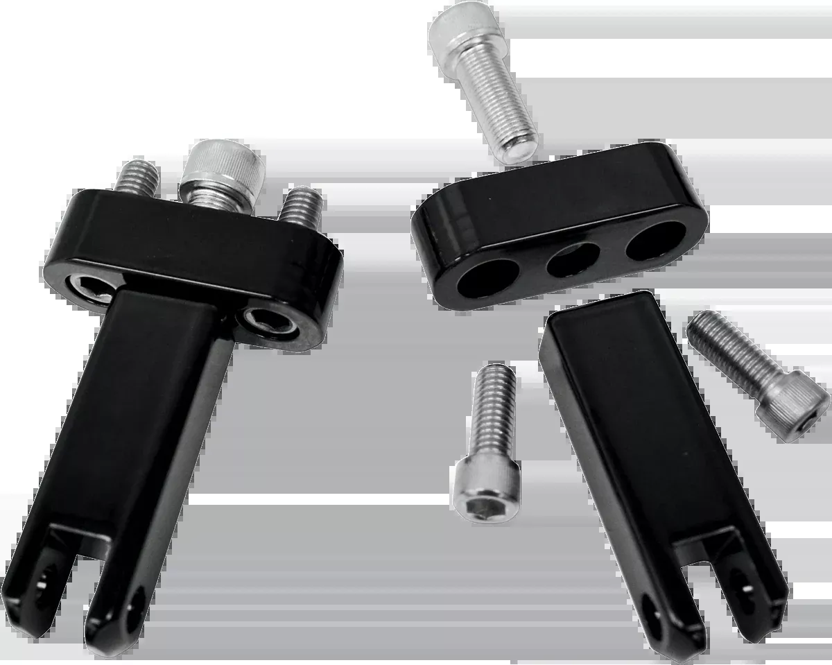 Drag Specialties Black Passenger Footpeg Mount Kit 1993-2023 Harley Touring FLHX