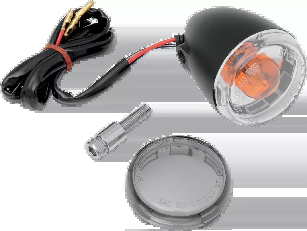 Drag Specialties Black Smoke Lens DOT Universal Motorcycle Turn Signal Light