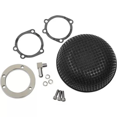 Drag Specialties "Bob" Retro-Style Air Cleaner for 1999-2006 Harley CV Carbs - Black