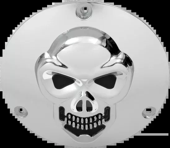 Drag Specialties Chrome 3-D Skull 3 Hole Derby Cover 69-99 Harley Davidson FXDL